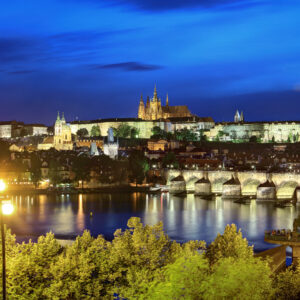 Iconic Prague Castle View at Night