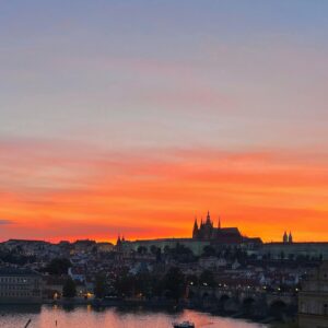 Iconic Prague Castle View at Sunset