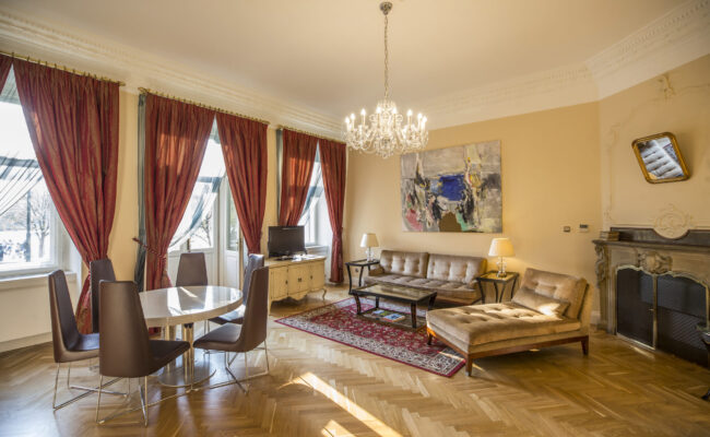 deluxe suite Mozart Hotel Prague Living room
